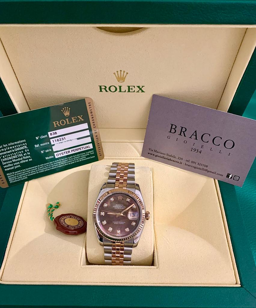 Rolex oro rosa hot sale e diamanti